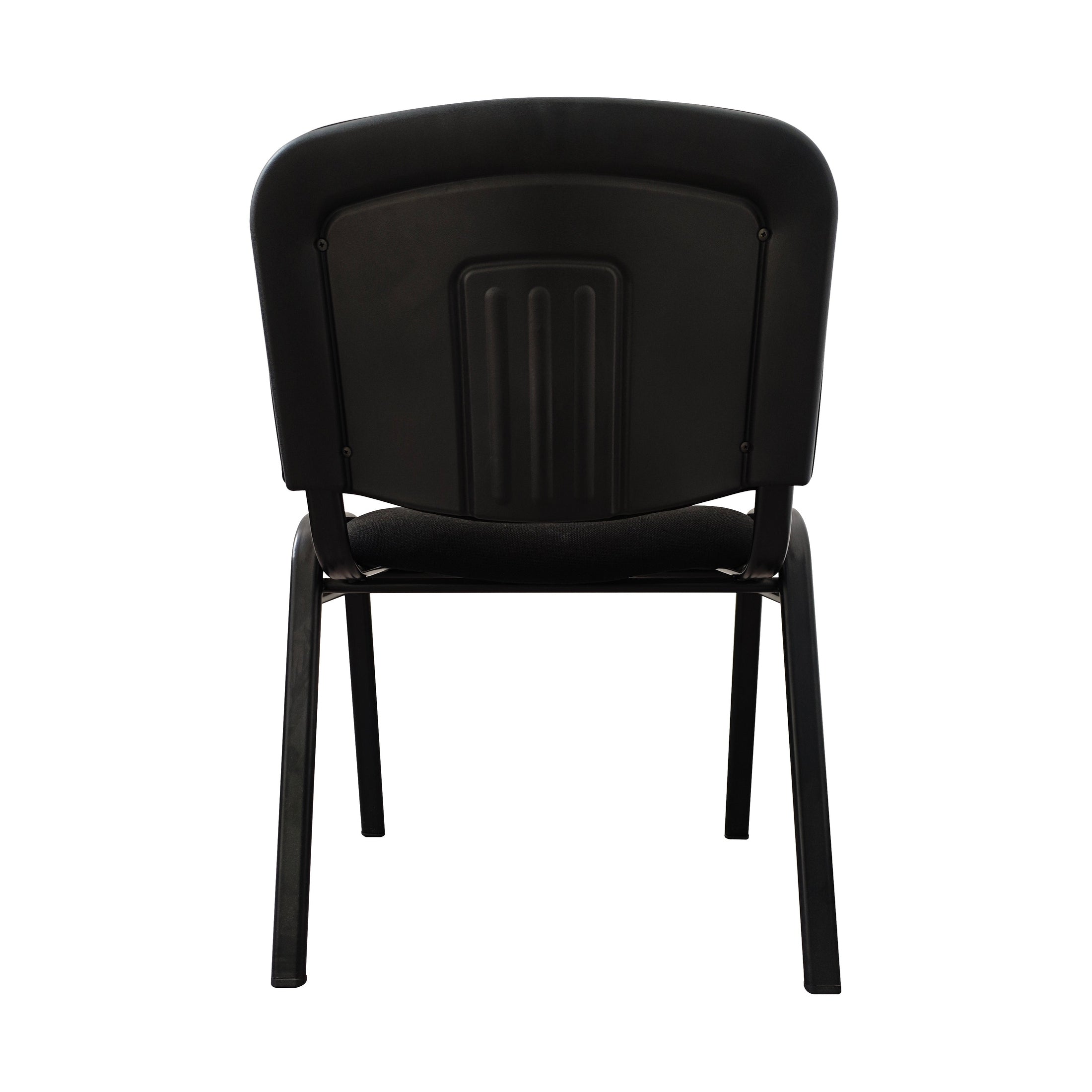Black visitor chair on a white background