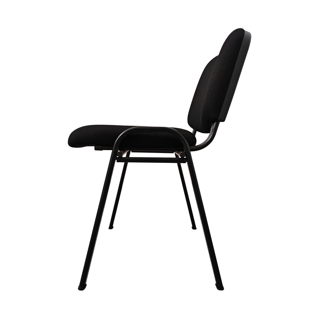 Black visitor chair on a white background