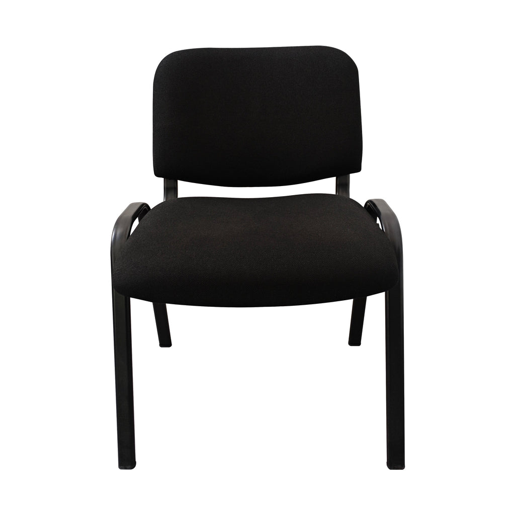 Black visitor chair on a white background