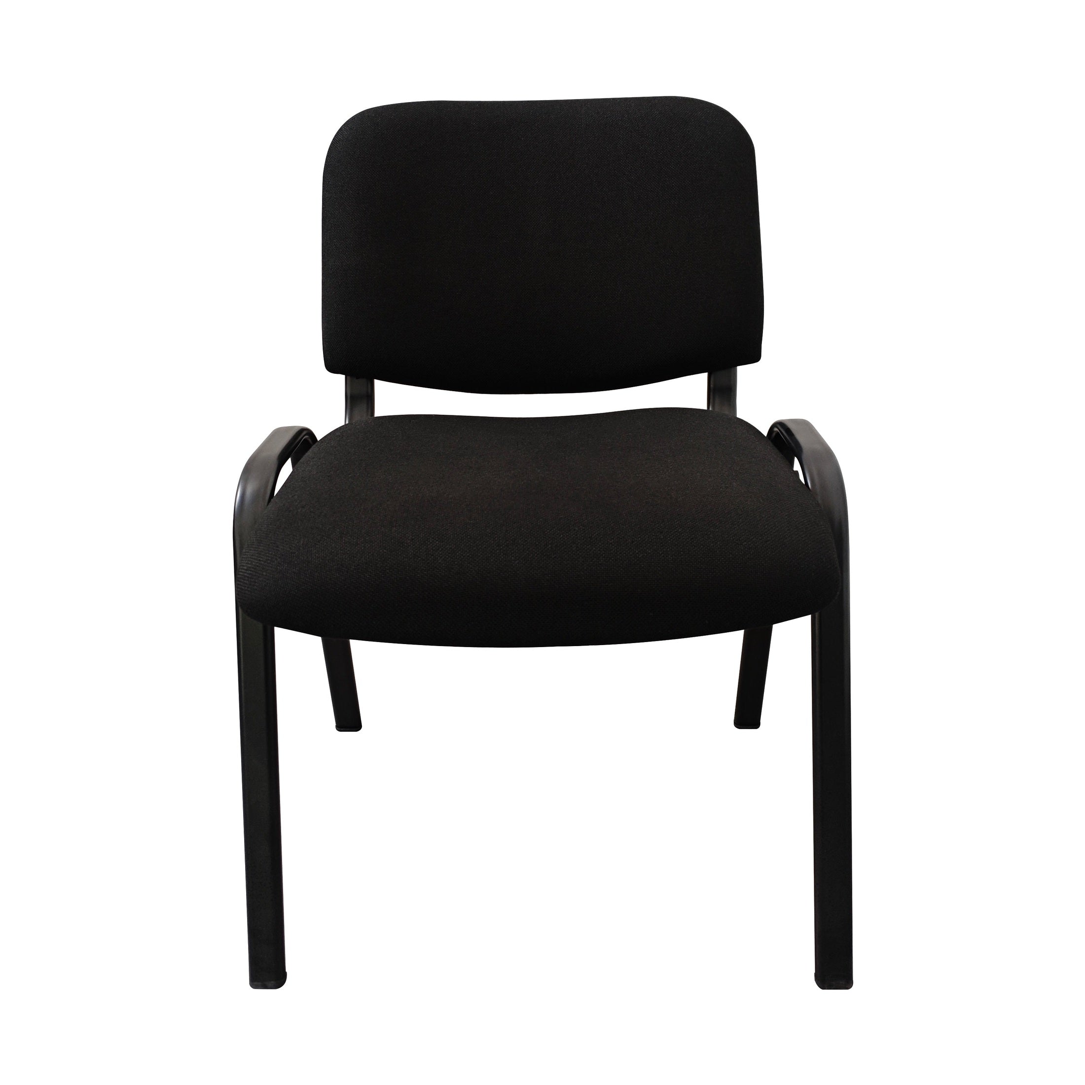 Black visitor chair on a white background