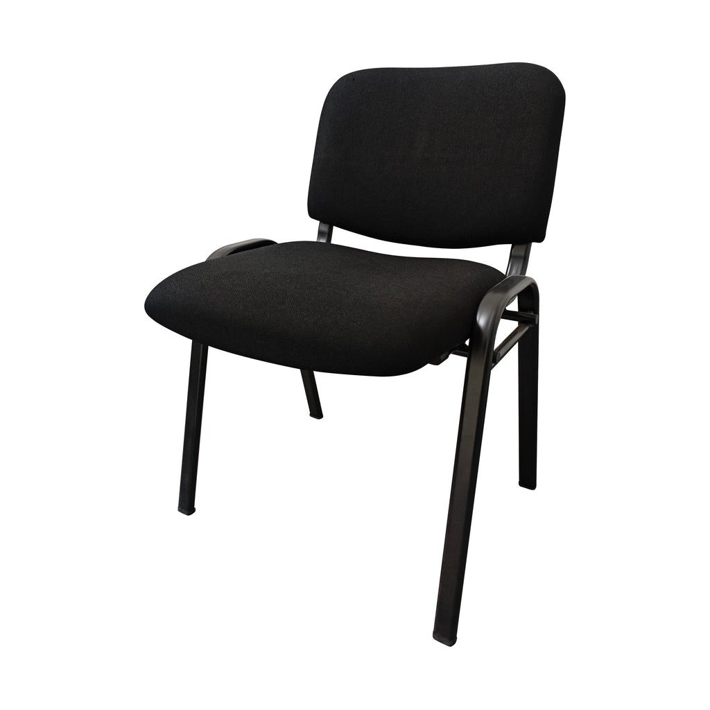 Black visitor chair on a white background